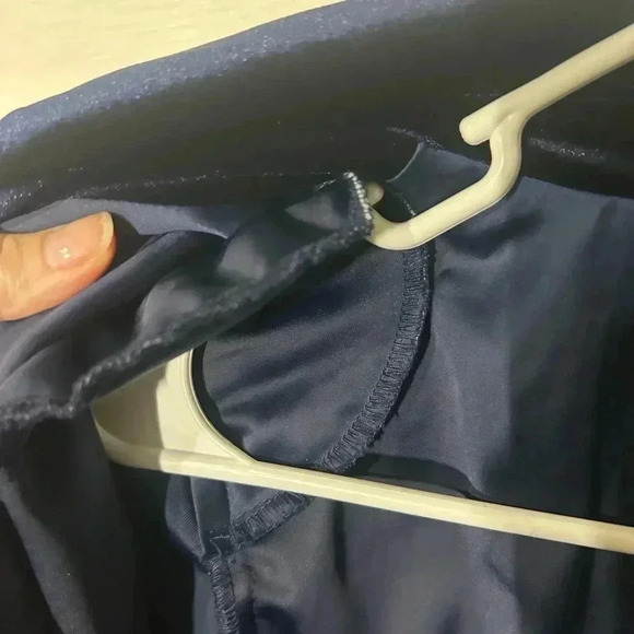 Fate Navy Blue Velvet like Blazer. Size small. Single button. Double pocket - Picture 6 of 11